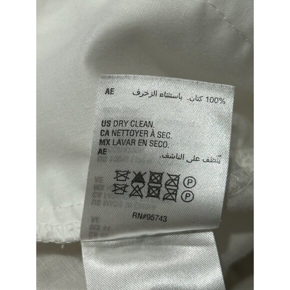 Tasso Elba Linen Chino Shorts White Sz 44 Flat Front Pockets Coastal Minimalist - Picture 9 of 11